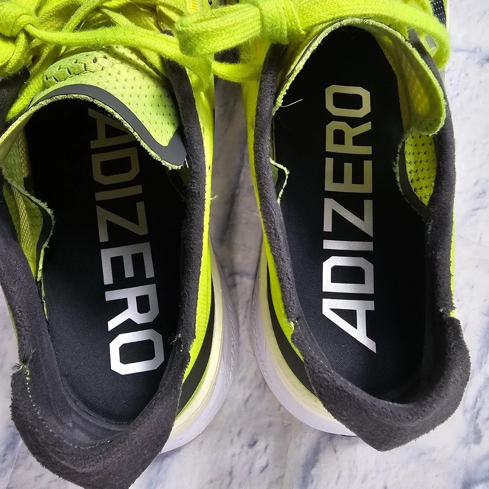 Adidas Adizero Boston 11 Running Shoes Mens 9 Solar Yellow Night Metallic GX6650